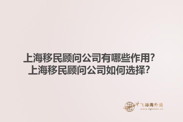 上海移民顾问公司有哪些作用？上海移民顾问公司如何选择？1.jpg