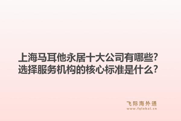 上海马耳他永居十大公司有哪些？选择服务机构的核心标准是什么？