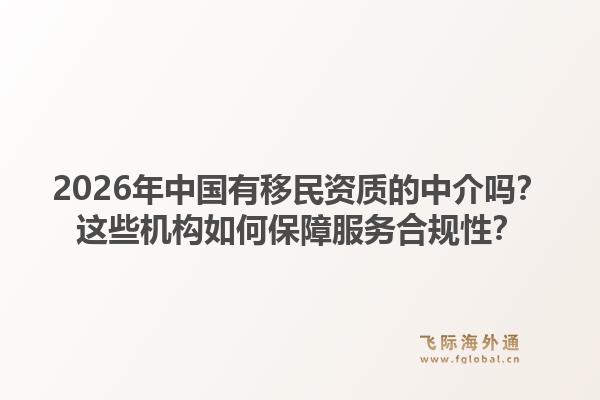 2026年中国有移民资质的中介吗？这些机构如何保障服务合规性？